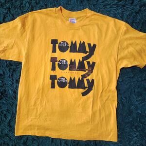 Vintage 1992 The Who Tommy Broadway Musical Tee Yellow Hanes XL 23x29